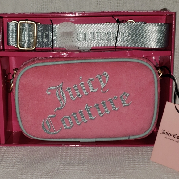 Juicy Couture Handbags - NEW Juicy Couture Slim Camera Bag & Envelope CC & Strap SE Pink Lemonade 3 Set